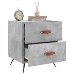 vidaXL Table de chevet gris béton 40x35x47 5 cm bois d’ingénierie