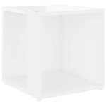 vidaXL Table d'appoint Blanc brillant 33x33x34 5 cm Aggloméré