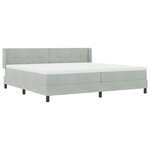 Lit à ressort avec matelas vidaXL Gris clair 200x200 cm Velours