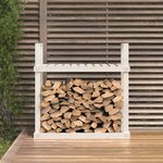 vidaXL Support pour bois de chauffage Blanc 110x35x108 5cm Bois de pin