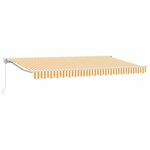 vidaXL Auvent Rétractable Jaune et blanc 400x200 cm tissu