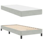 vidaXL Lit à ressorts avec matelas Gris clair 90 x 200 cm tissu