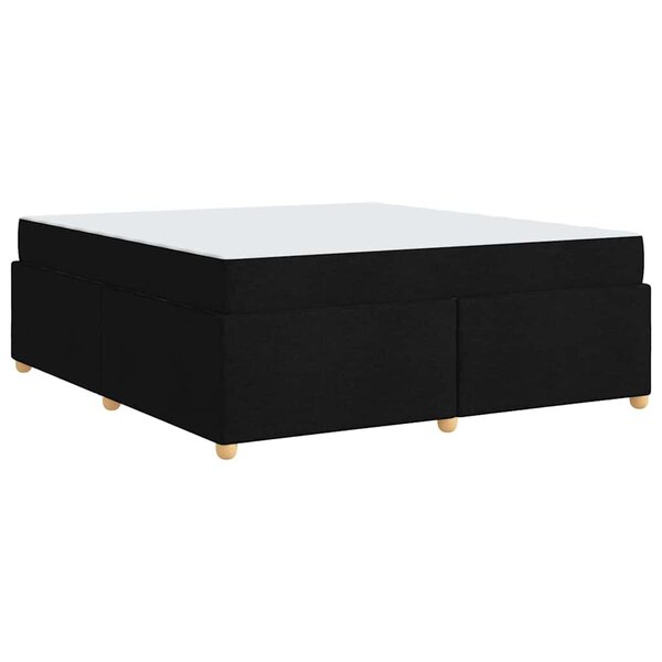 vidaXL Cadre de lit avec matelas Noir 180 x 200 cm tissu