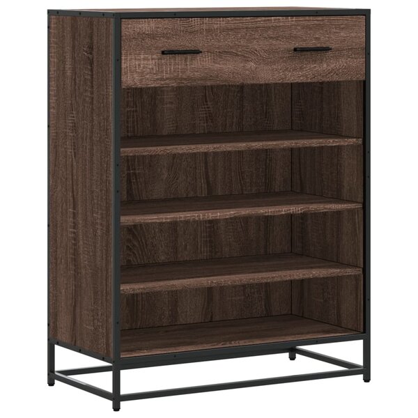 vidaXL Meuble à chaussures chêne marron bois d'ingénierie et métal