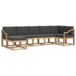 vidaXL Ensemble de canapés d'extérieur 7 Pièces Blanc et anthracite