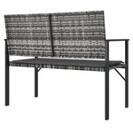 vidaXL Banc de jardin à 2 places avec coussin gris résine tressée
