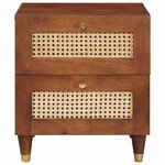 vidaXL Cabinet de chevet avec tiroir 2 Pièces Marron 40 x 33 5 x 46 cm