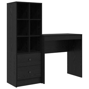 vidaXL Bureau avec tiroir avec étagère avec stockage 2 Pièces Chêne noir