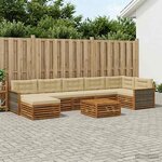 vidaXL Ensemble de canapés d'extérieur 8 Pièces Naturel et Beige