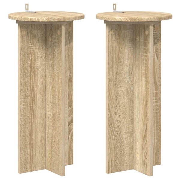 vidaXL Support de Plante 2 pièces Chêne Sonoma 29 5 x 29 5 x 60 cm