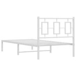 vidaXL Cadre de lit métal sans matelas avec tête de lit blanc 90x200cm