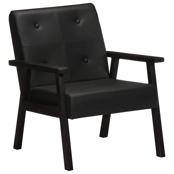 vidaXL Fauteuil noir cuir véritable