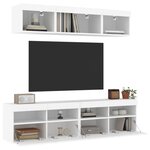 vidaXL Unités murales TV avec LED 5 Pièces blanc bois d'ingénierie