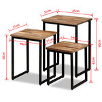 vidaXL Ensemble de table basse gigogne 3 Pièces Teck massif récupération