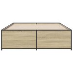 vidaXL Cadre de lit chêne sonoma 120x200 cm bois d'ingénierie et métal
