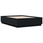 vidaXL Cadre de lit noir 135x190 cm bois d'ingénierie