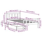 vidaXL Cadre de lit sans matelas 100x200 cm bois massif de pin