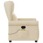 vidaXL Fauteuil de massage inclinable Crème Tissu