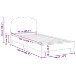 vidaXL Cadre de lit pour enfants avec tête de lit Crème 90 x 200 cm