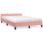 vidaXL Cadre de lit sans matelas rose 120x190 cm velours