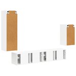 vidaXL Ensemble meuble TV Montage mural 4 Pièces Blanc Bois d'ingénierie