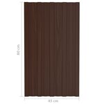 vidaXL Panneaux de toiture 12 Pièces Acier galvanisé Marron 80x45 cm