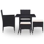 vidaXL Ensemble à manger d'extérieur 5Pièces Noir Résine tressée et verre