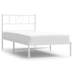vidaXL Cadre de lit métal sans matelas et tête de lit blanc 100x200 cm