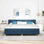 vidaXL Lit à Ressorts avec matelas Bleu 200 x 200 cm tissu