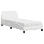 vidaXL Lit avec matelas blanc 80x200 cm similicuir