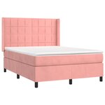 vidaXL Sommier à lattes de lit matelas et LED Rose 140x190 cm Velours