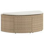 vidaXL Canapé de jardin 8 Pièces Beige et blanc crème polyrotin