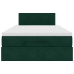 vidaXL Cadre de lit ottoman avec matelas vert foncé 120x200 cm velours
