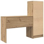 vidaXL Bureau avec tiroir avec étagère 2 Pièces Chêne artisanal