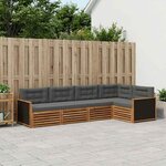vidaXL Ensemble de canapés d'extérieur 5 Pièces Naturel et Anthracite
