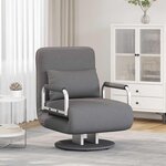 vidaXL Fauteuil pivotant et canapé-lit gris foncé tissu