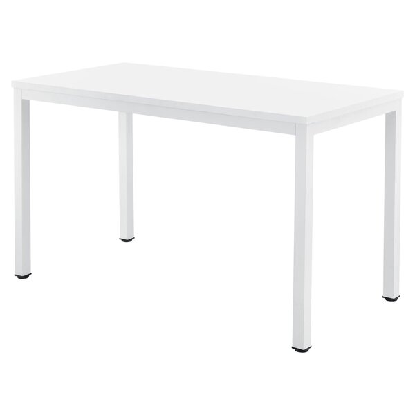 Bureau réglable d'ordinateur poste de travail table 120cm blanc 03_0001158