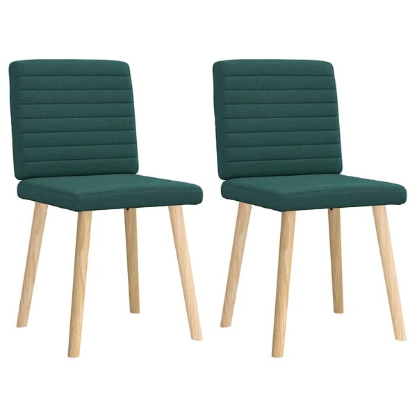 vidaXL Chaises à manger lot de 2 vert foncé tissu
