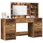 vidaXL Table de Toilette avec tiroir 3 Pièces Marron 40 x 41 x 135 cm