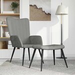vidaXL Chaise de relaxation avec repose-pied Gris clair Velours