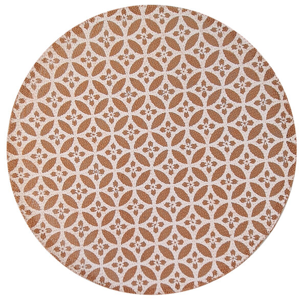 Set de table rond carreau de ciment jaune et blanc