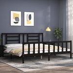 vidaXL Cadre de lit sans matelas noir 200x200 cm bois massif de pin