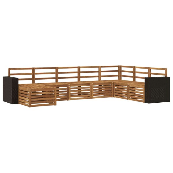 vidaXL Ensemble de canapés d'extérieur 8 Pièces Naturel