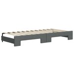 vidaXL Lit de jour avec lit gigogne gris foncé 80x200 cm tissu