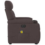 vidaXL Fauteuil inclinable de massage électrique Marron foncé Tissu
