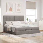 VidaXL Cadre de lit ottoman avec matelas taupe 160x200 cm tissu