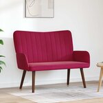 vidaXL Sofa 2 places Bordeaux 115 x 61 x 87 cm Velours