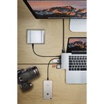 QDOS PowerLink Pro 7 en 1 Hub USB-C 7-en-1 - Argent