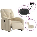 vidaXL Fauteuil inclinable électrique Crème Tissu