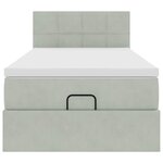 vidaXL Cadre de lit ottoman et matelas gris clair 100x200 cm velours